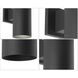 Cylinder Outdoor Wall Mount Up/Down Cylinder in Black, LED Lamping, Progress LED