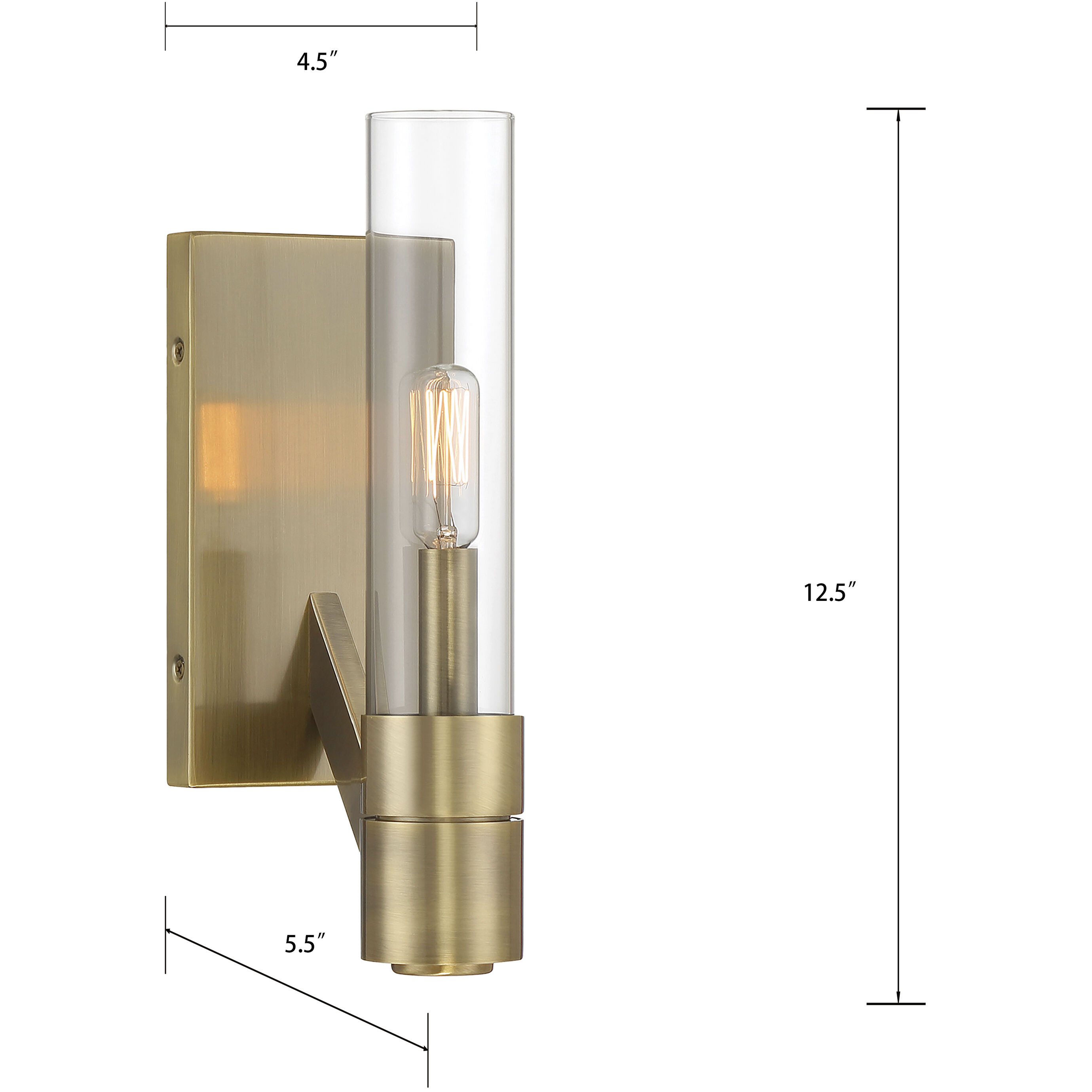 Rohe Sconce Wall Light in Oxidized Brass
