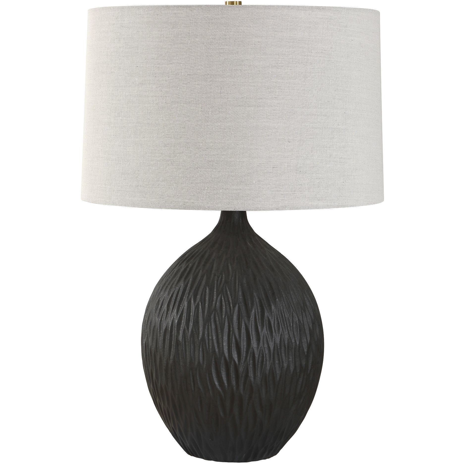 Levee 27 inch 150 watt Satin Black Glaze Table Lamp Portable Light