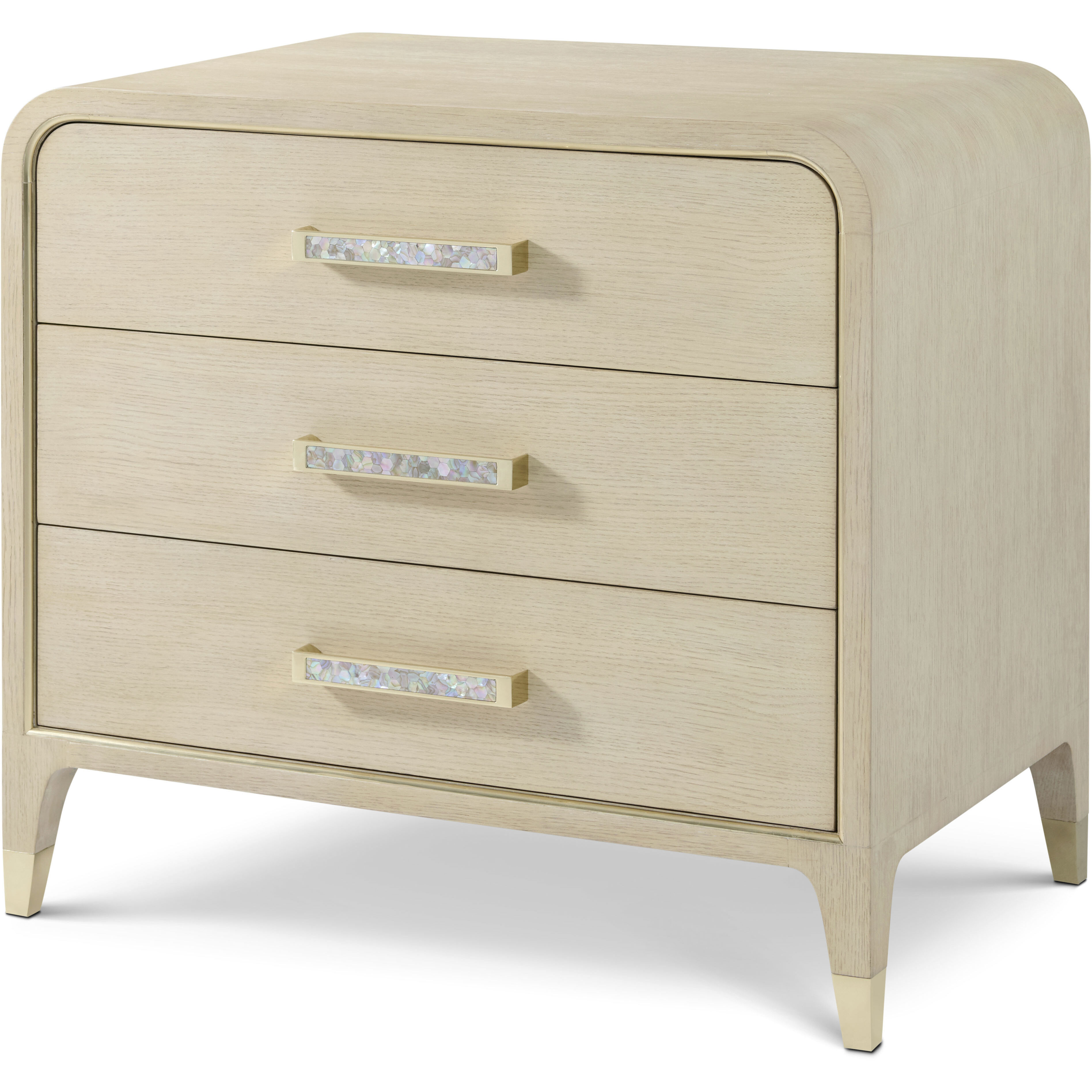 Judith Leiber Couture 32 X 29.25 inch Martini Nightstand, Wooden, 3-Drawer