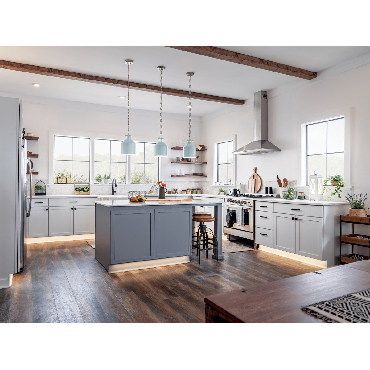 Montauk 1 Light 8.5 inch Light Blue Mini Pendant Ceiling Light