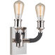Gallery Huxley 2 Light 13 inch Polished Nickel Wall Sconce Wall Light