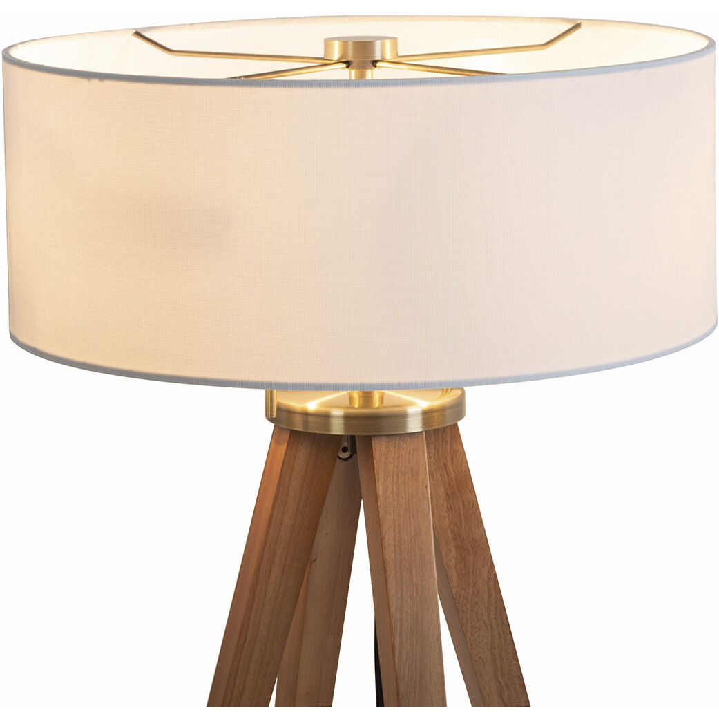 Quattro 31 inch 23.00 watt Natural Ash Wood and Weathered Brass Table Lamp Portable Light