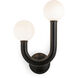 Happy 2 Light 16.25 inch Black Outdoor Sconce, Left