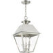 Wentworth 3 Light 12 inch Brushed Nickel Outdoor Pendant Lantern, Large