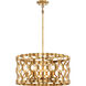 Coronade 6 Light 22 inch Pandora Gold Leaf Pendant Ceiling Light