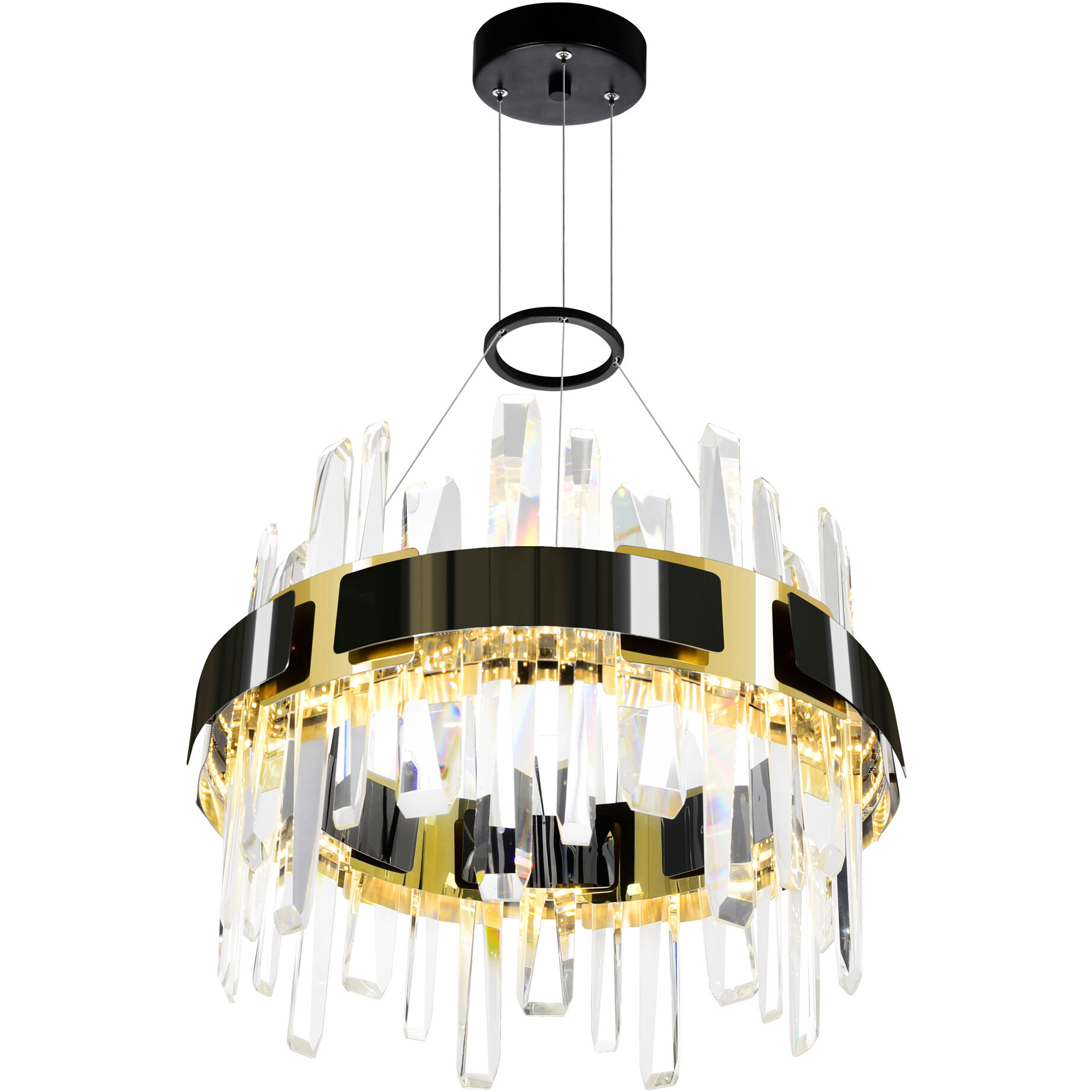 Aya LED Pearl Black Chandelier Ceiling Light