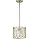 Hutton 1 Light 10 inch Sterling Gold Mini Pendant Ceiling Light