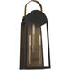 Rossi 3 Light 25 inch Matte Black with Aged Copper Outdoor Wall Lantern