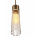 Fusion Collection - Rimini Family 1 Light 2 inch Brushed Brass and Clear Ribbed Pendant Ceiling Light, EVOLV