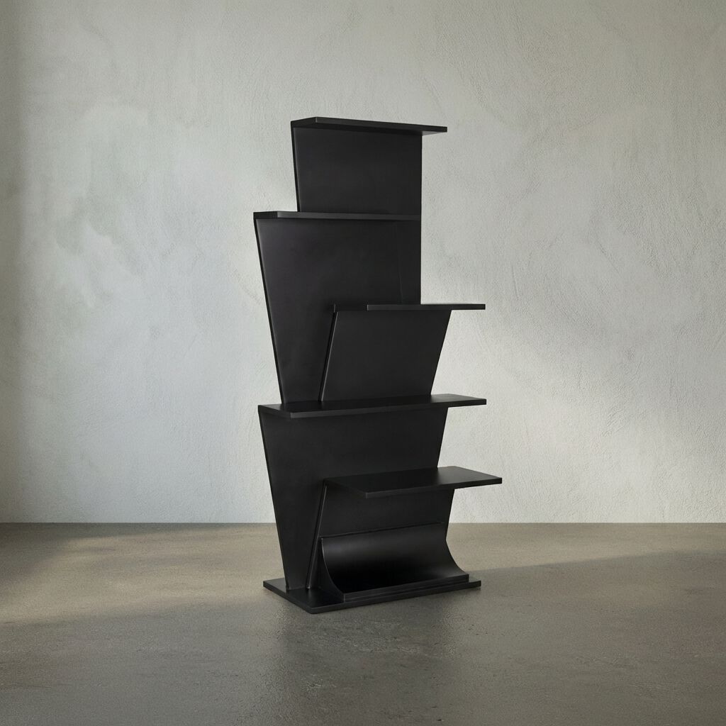 Zelda Matte Black Bookcase