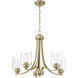 Bolden 5 Light 24 inch Satin Brass Chandelier Ceiling Light in Clear Seeded