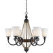 Monticello 6 Light 30 inch Metal and Wood Chandelier Ceiling Light