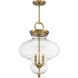 Bergdorf 3 Light 15 inch Warm Brass Pendant Ceiling Light