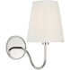 Amber Lewis Lyndsie LED 6 inch Polished Nickel Cordless Sconce Wall Light in Silk Pleated, Small
