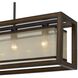 Signature 4 Light 36 inch Rubber Wood Island Chandelier Ceiling Light