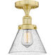 Cone 1 Light 7.75 inch Satin Gold Semi-Flush Mount Ceiling Light