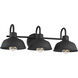 Mill Valley 3 Light 22.75 inch Matte Black Bath Vanity Wall Light, Medium