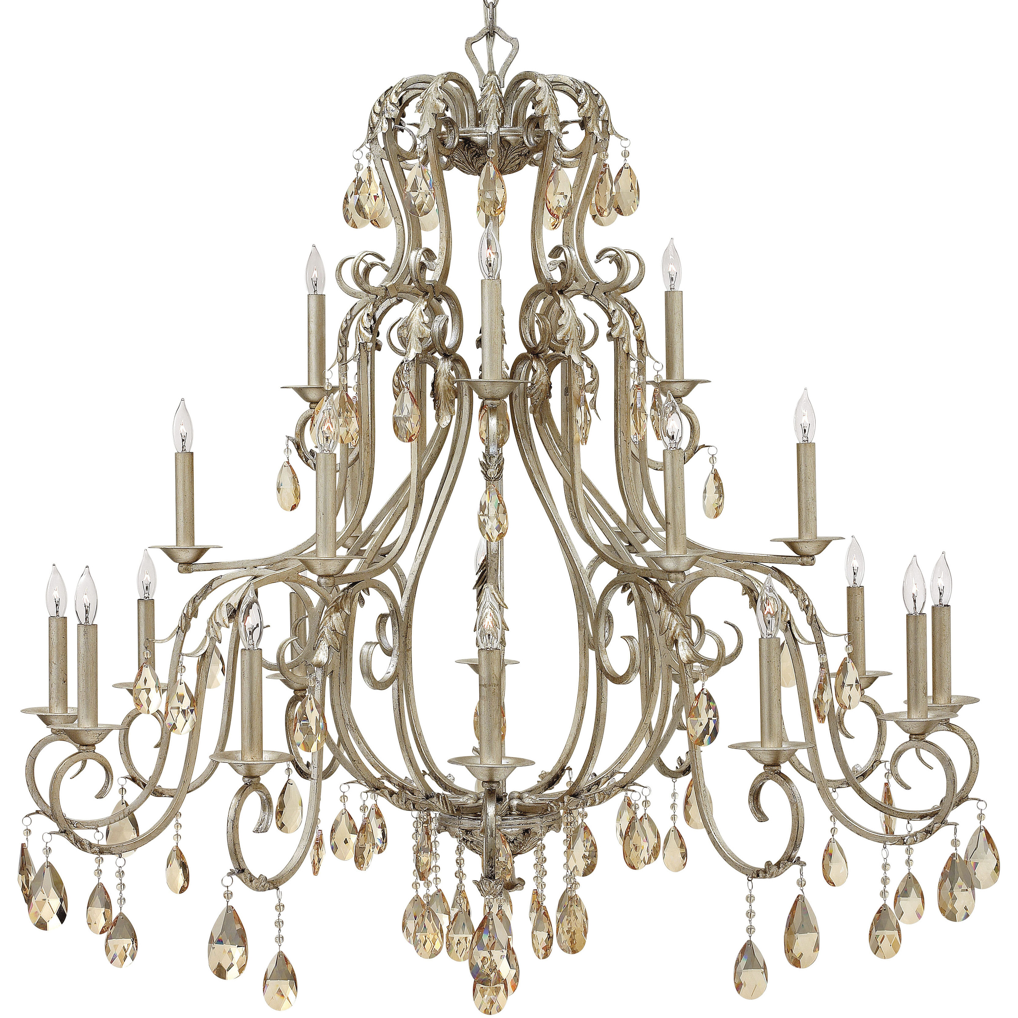 Carlton 21 Light 45 inch Silver Leaf Indoor Chandelier Ceiling Light