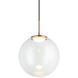 Boble LED 14 inch Aged Gold Brass Pendant Ceiling Light in Aged Gold Brass and Clear