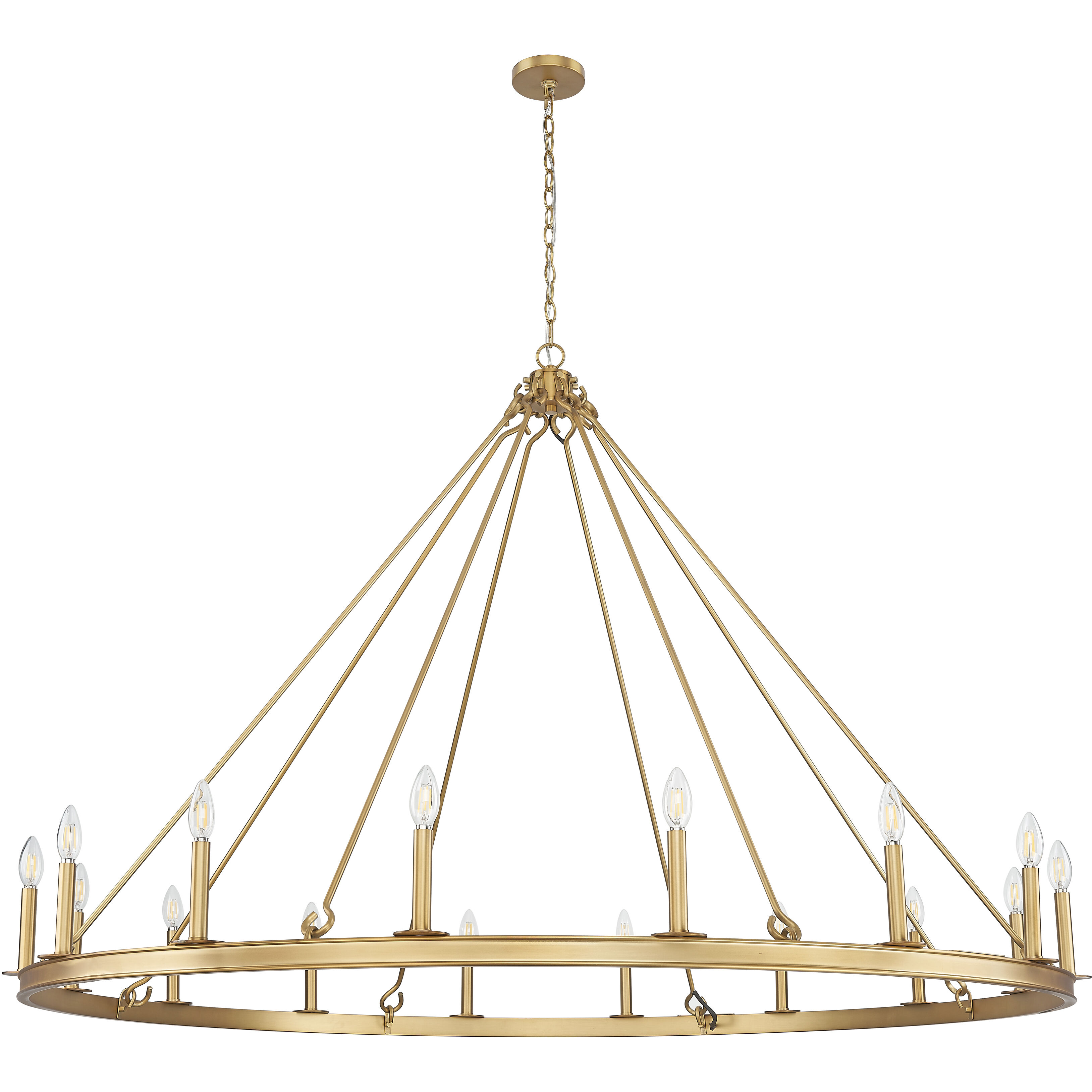 Barclay 16 Light 62 inch Rubbed Brass Chandelier Ceiling Light