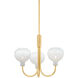 Estelle 3 Light 24 inch Aged Brass Chandelier Ceiling Light