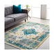 Pepin 90 X 63 inch Blue and Blue Area Rug, Polypropylene