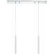 Forest LED 30 inch Chrome Linear Chandelier Ceiling Light in 2, 11, Matte White Steel