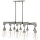 Denton 10 Light 48.5 inch Pewter with Driftwood Gray Indoor Linear Chandelier Ceiling Light