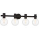 Wright 4 Light 34 inch Black Bathroom Vanity Light Wall Light