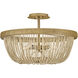 Tula 4 Light 22 inch Burnished Gold Semi-Flush Mount Ceiling Light