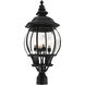 Frontenac 4 Light 27 inch Textured Black Outdoor Post Top Lantern