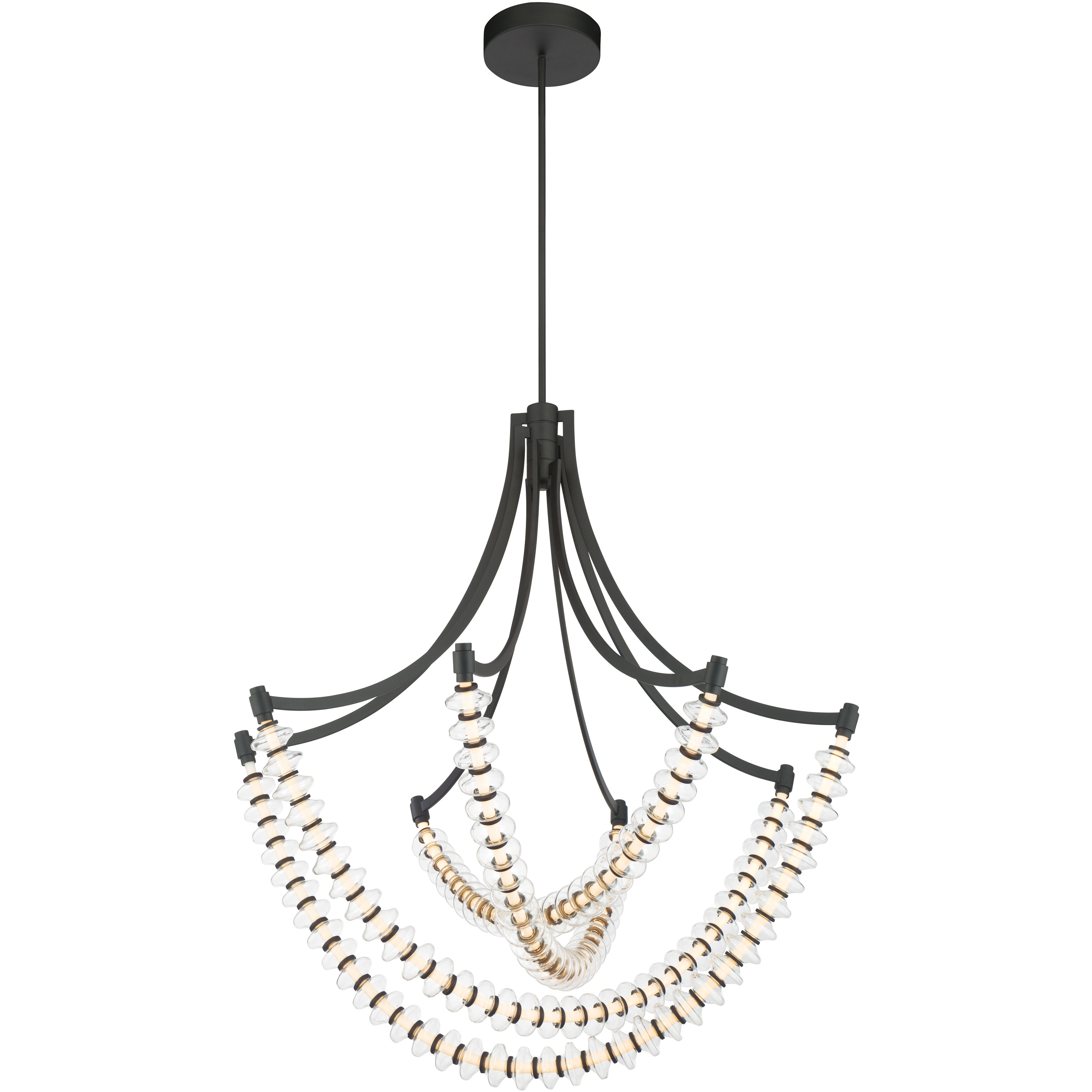 Pearl LED 39.25 inch Dark Matte Black Chandelier Ceiling Light
