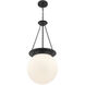 Manor 3 Light 13.5 inch Matte Black Pendant Ceiling Light