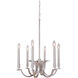Crescent 6 Light 21.06 inch Polished Nickel Chandelier Ceiling Light, Jeremiah