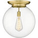 Beacon 1 Light 15.75 inch Satin Gold Flush Mount Ceiling Light