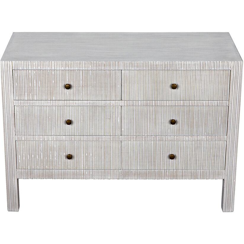 Conrad White Wash Dresser, 6 Drawer