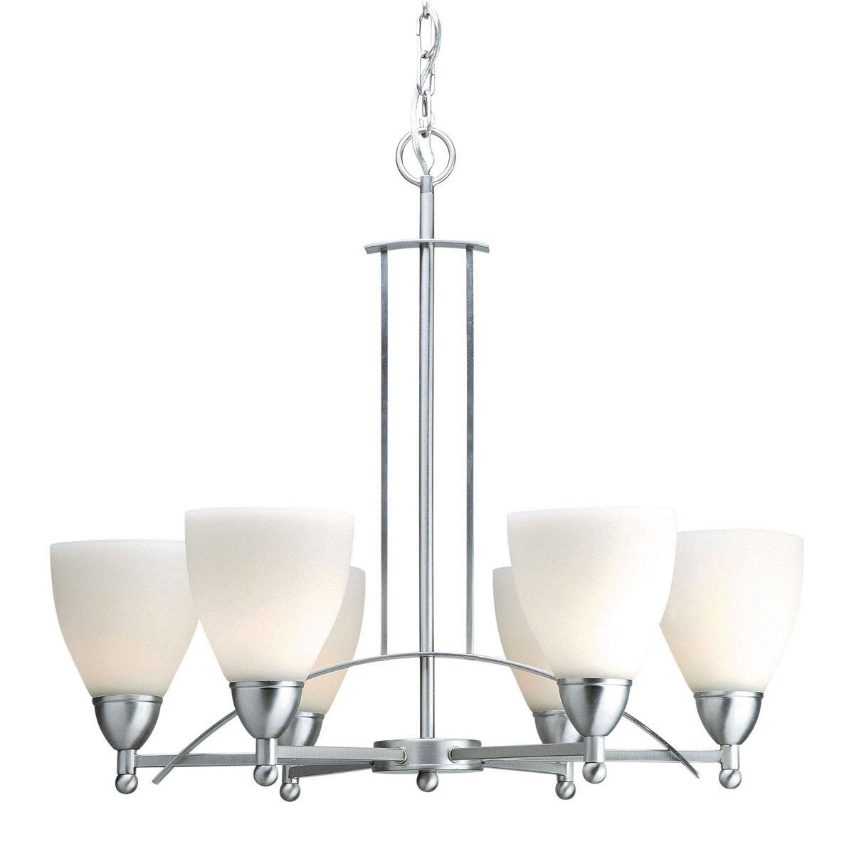 Signature 6 Light 24 inch Brushed Nickel Chandelier Ceiling Light