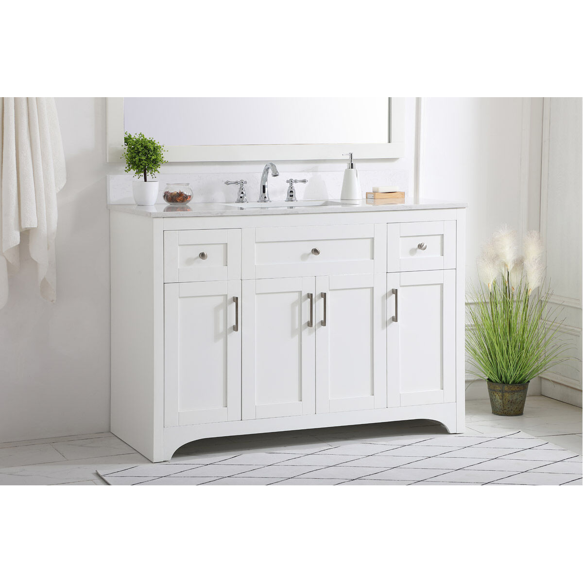 Moore 48 X 22 X 34 inch White Vanity Sink Set