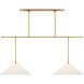 Amber Lewis Soren LED 54 inch Hand-Rubbed Antique Brass Extended Drop Linear Chandelier Ceiling Light