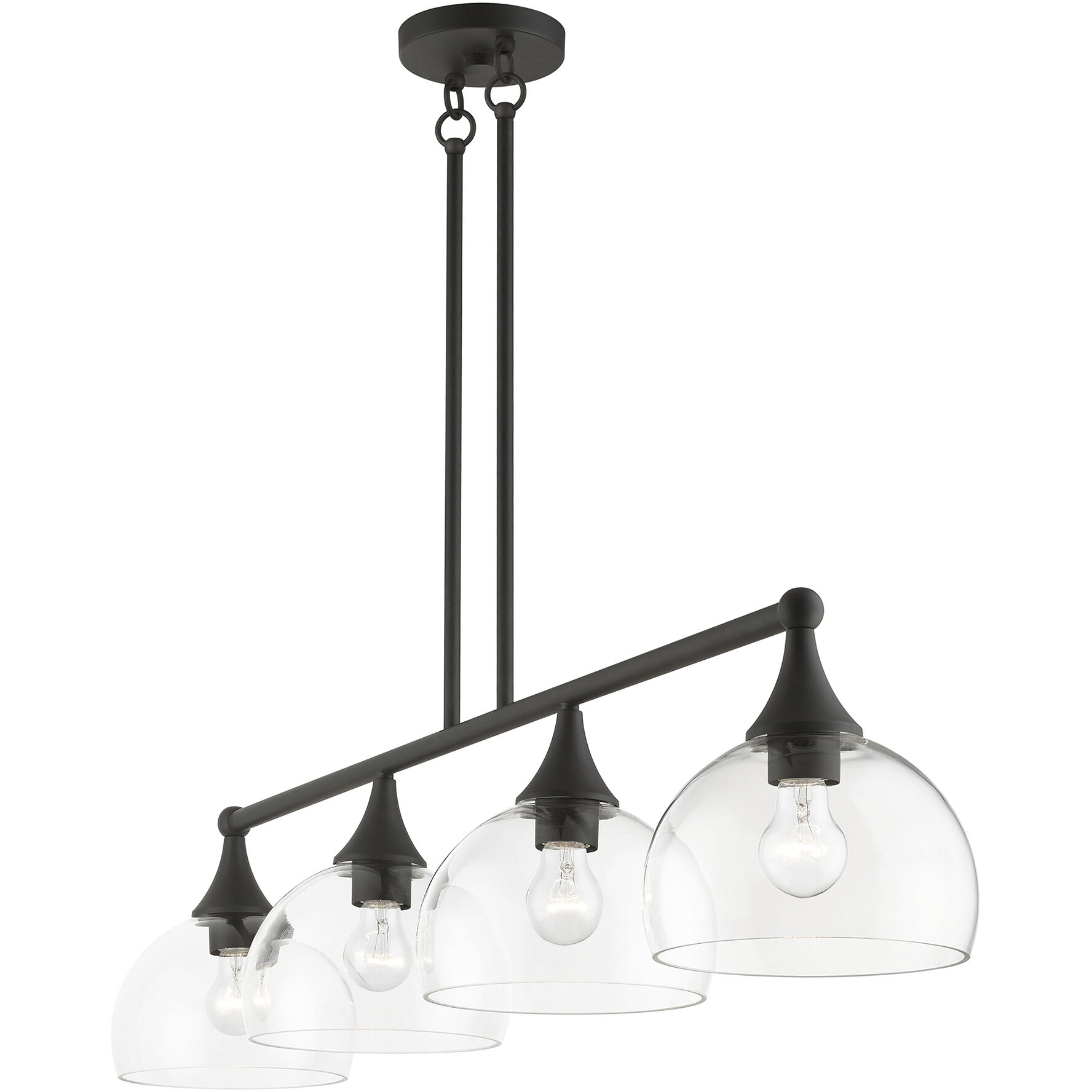 Glendon 4 Light 8.25 inch Bronze Large Linear Chandelier Ceiling Light