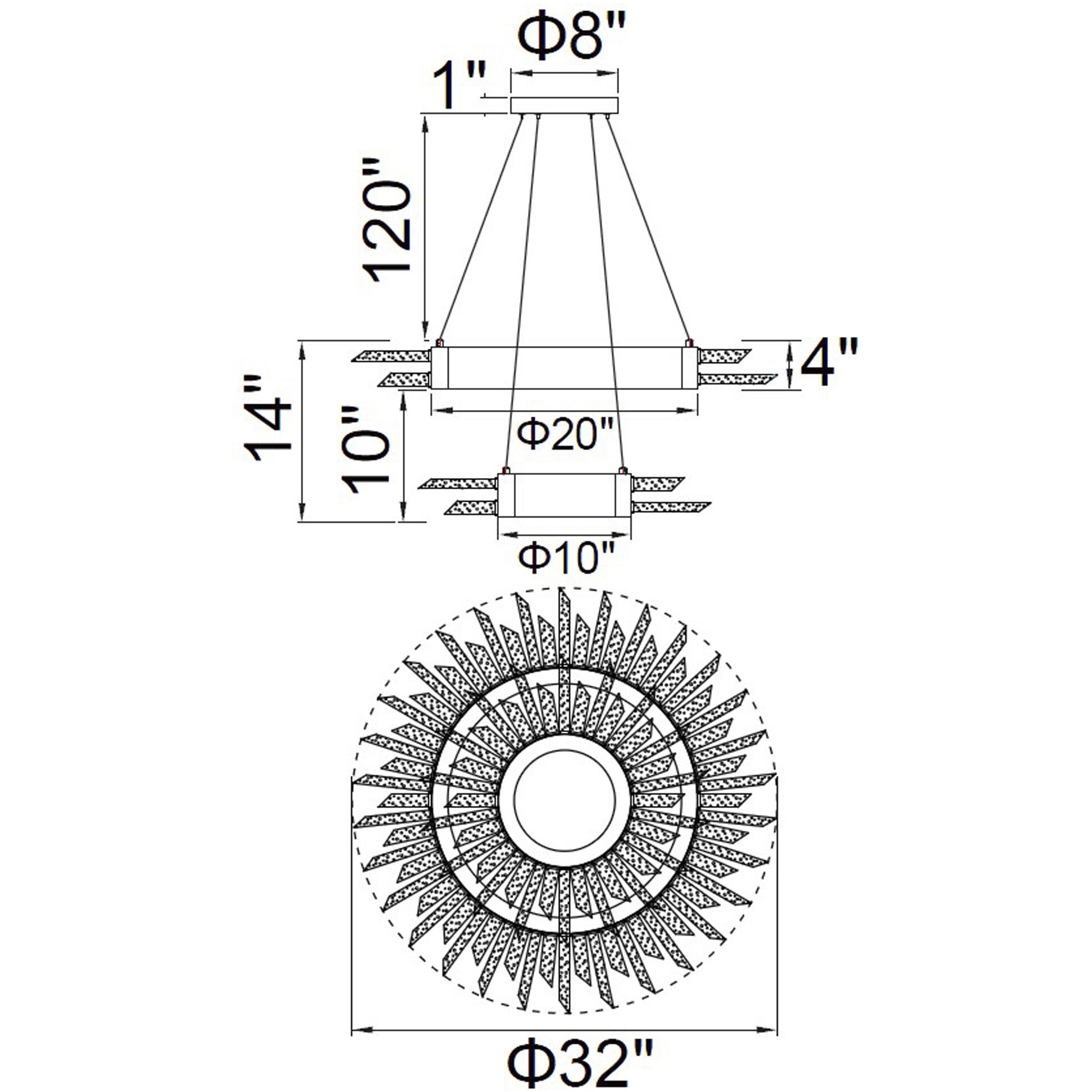 Thorns 18 Light 32 inch Polished Nickel Chandelier Ceiling Light