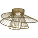 Zeta LED 20 inch Natural Aged Brass Flush Mount Ceiling Light