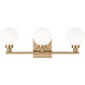 Sean Lavin Clybourn 3 Light 21.63 inch Satin Brass Bath Vanity Wall Light