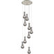 Owego 9 Light 19.25 inch Brushed Satin Nickel Multi Pendant Ceiling Light in Light Smoke Glass