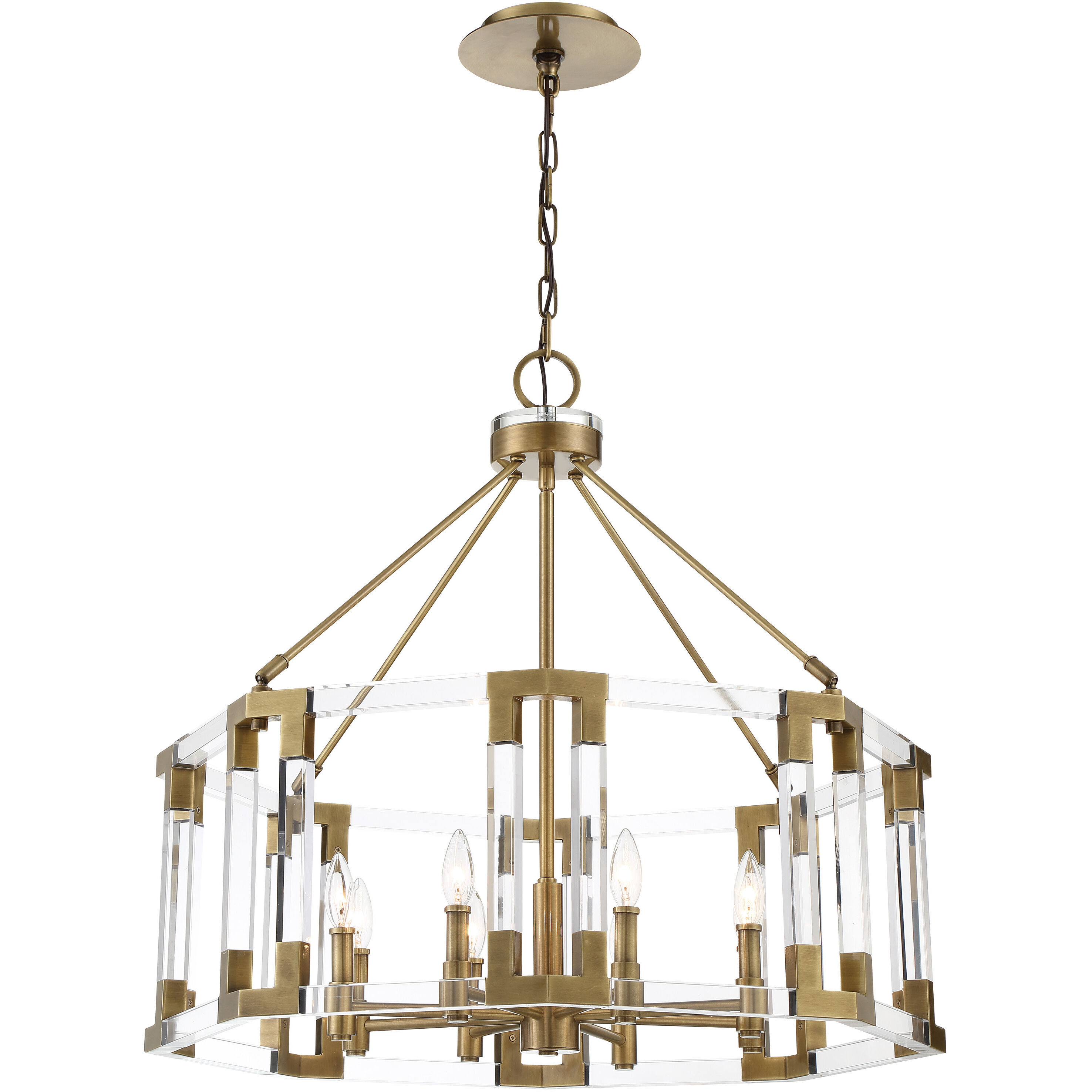 Prima Vista 8 Light 31.38 inch Aged Antique Brass Chandelier Ceiling Light