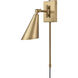 Whitmire 10.5 inch 60 watt Brushed Gold Swingarm Sconce Wall Light, Plug-In/Hardwire