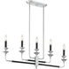 Davidson 5 Light 37 inch Black and Chrome Linear Chandelier Ceiling Light