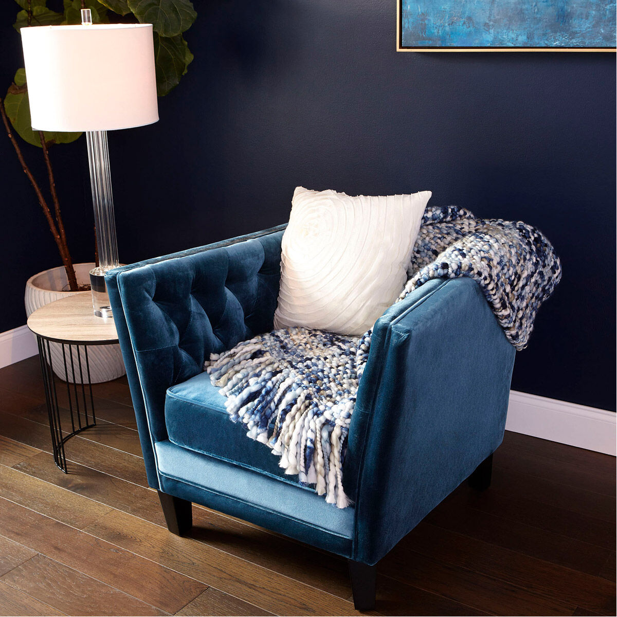 Electric Moon 22 inch Oak Veneer And Black Nesting Tables