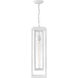 Estate Series Republic 1 Light 9 inch Textured White Outdoor Hanging Lantern, Coastal Elements